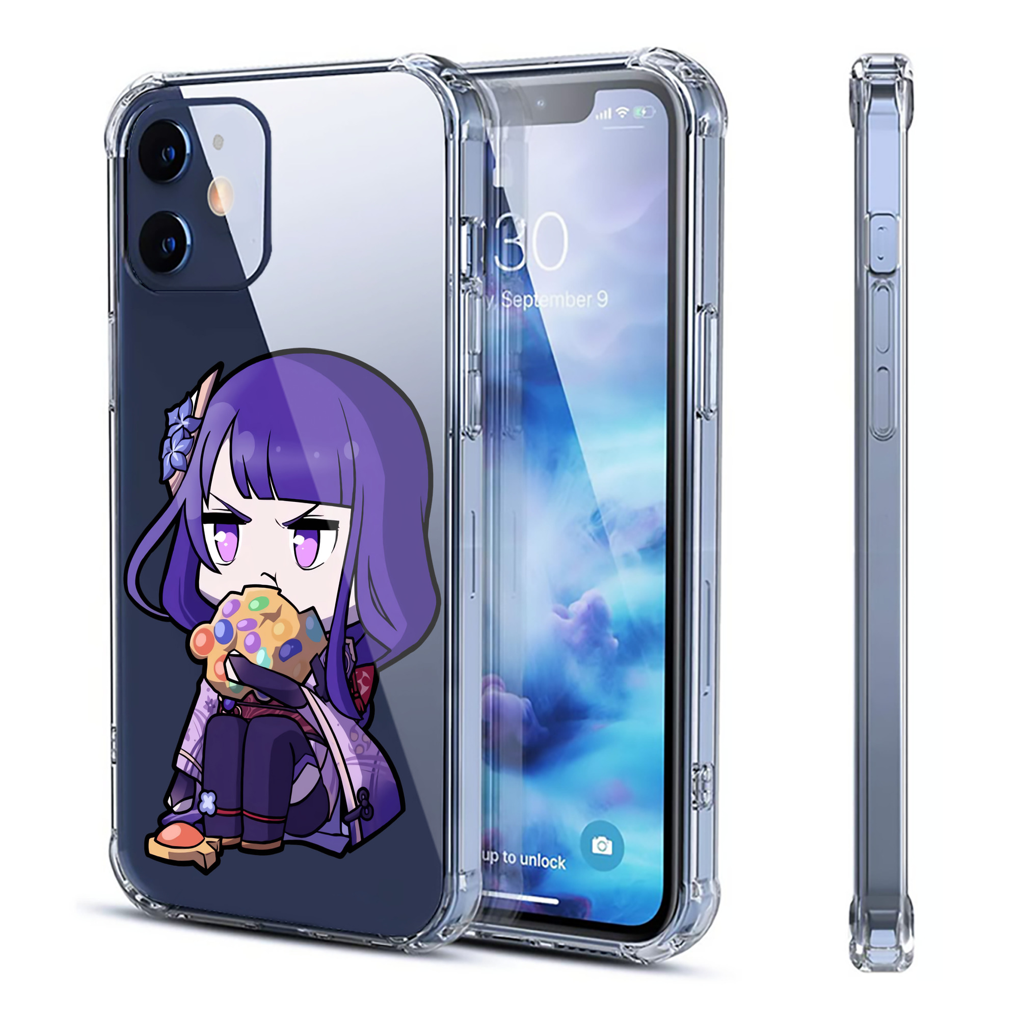 げんし神 雷電将軍 らいでんしょうぐん genshin Raiden Shogun 【iPhone 12シリーズ対応】透明スマホケース（クリアソフトケース）